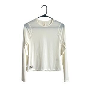 Tracksmith Women's Long Sleeve Base Layer Lightweight Shirt Top Small Ivory